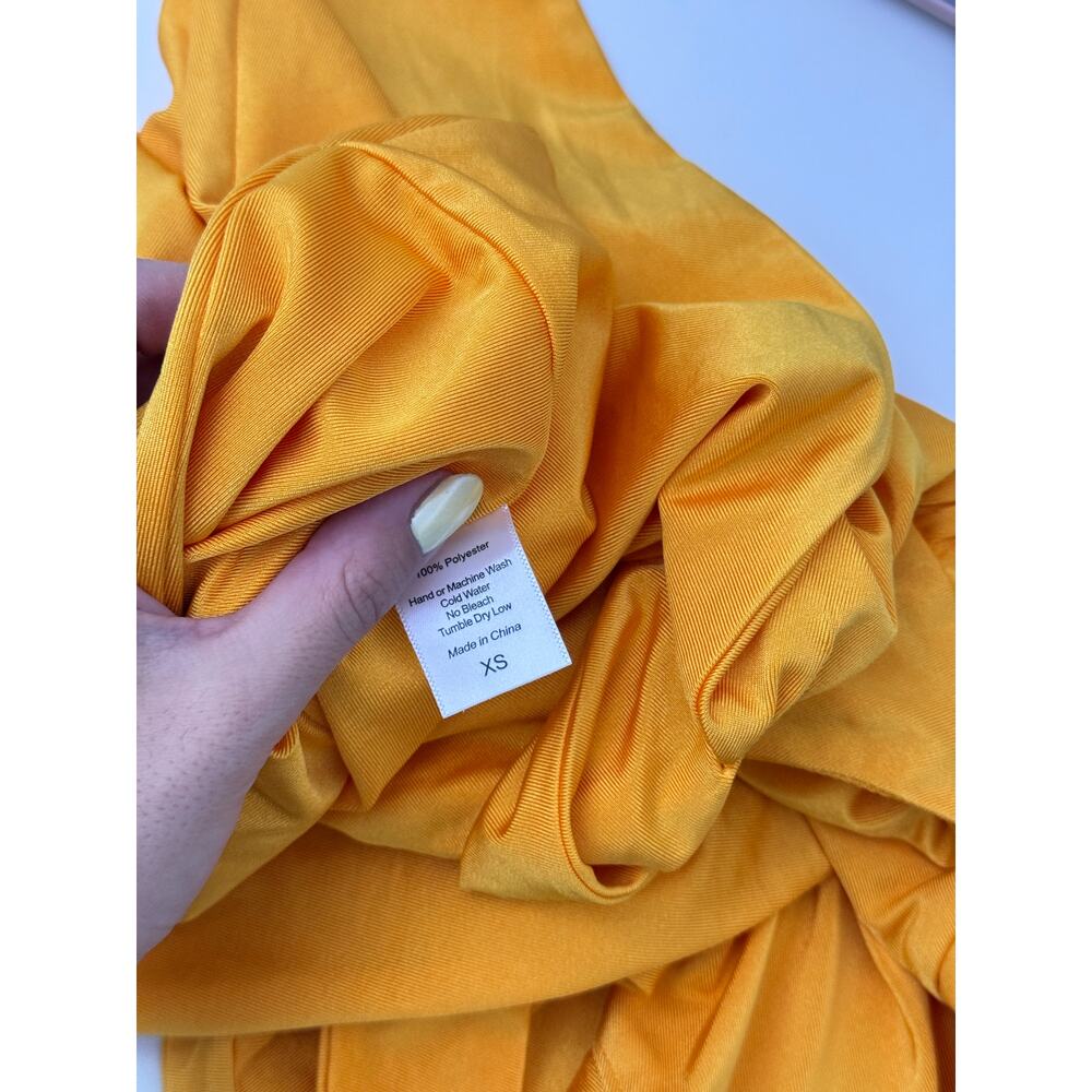 Lucy in the sky melina ruched bodycon mini dress orange - size XS - Picture 7 of 7